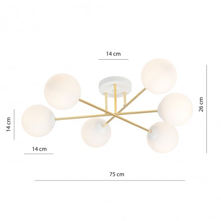 Ceiling Flush Light Mendra II Opal (6 lights)