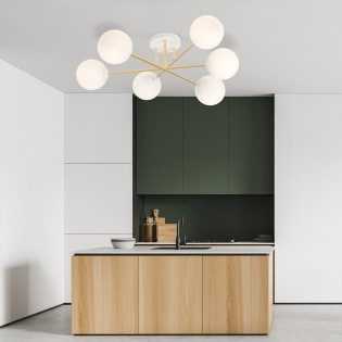 Ceiling Flush Light Mendra II Opal (6 lights)