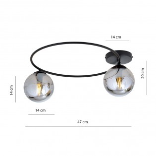 Ceiling Flush Light Sotelo Graphite (2 lights)