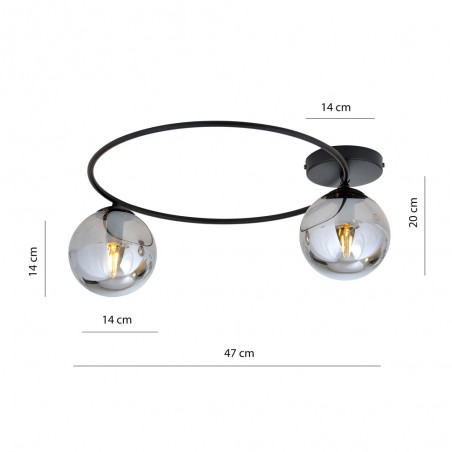 Ceiling Flush Light Sotelo Graphite (2 lights)
