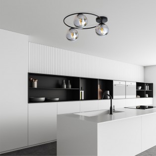 Ceiling Flush Light Sotelo Graphite (3 lights)