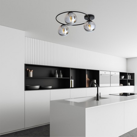 Ceiling Flush Light Sotelo Graphite (3 lights)