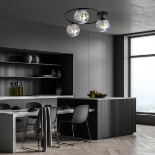 Ceiling Flush Light Sotelo Graphite (3 lights)