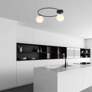 Ceiling Flush Light Sotelo Opal (2 lights)