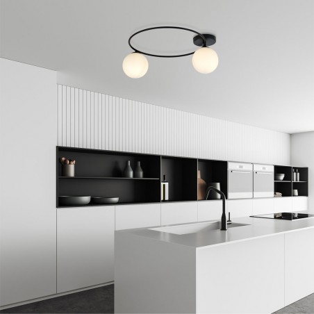 Ceiling Flush Light Sotelo Opal (2 lights)