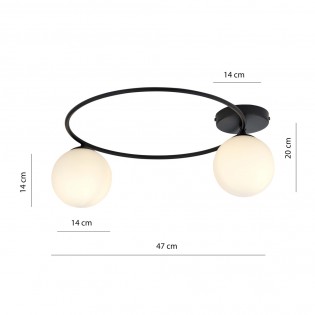 Ceiling Flush Light Sotelo Opal (2 lights)
