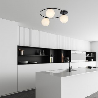 Ceiling Flush Light Sotelo Opal (3 lights)