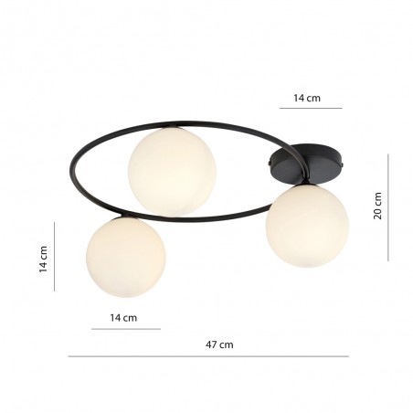 Ceiling Flush Light Sotelo Opal (3 lights)