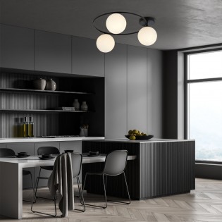 Ceiling Flush Light Sotelo Opal (3 lights)
