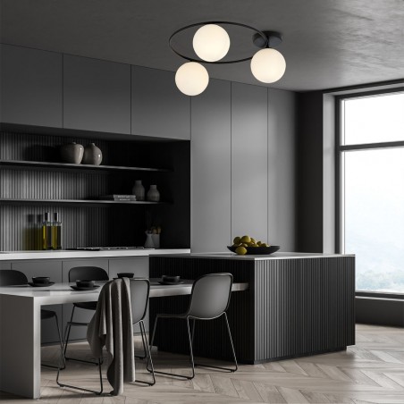Ceiling Flush Light Sotelo Opal (3 lights)