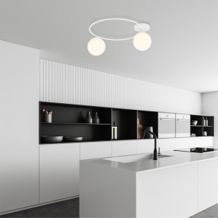 Ceiling Flush Light Sotelo II Opal (2 lights)