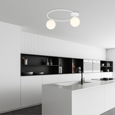 Ceiling Flush Light Sotelo II Opal (2 lights)