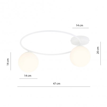 Ceiling Flush Light Sotelo II Opal (2 lights)