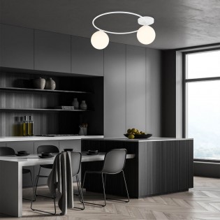 Ceiling Flush Light Sotelo II Opal (2 lights)