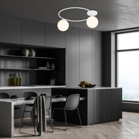 Ceiling Flush Light Sotelo II Opal (2 lights)