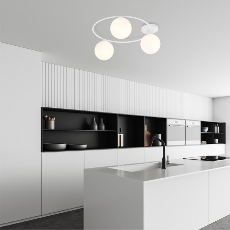 Ceiling Flush Light Sotelo II Opal (3 lights)