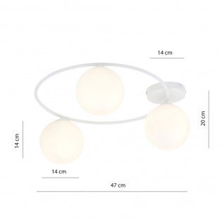 Ceiling Flush Light Sotelo II Opal (3 lights)