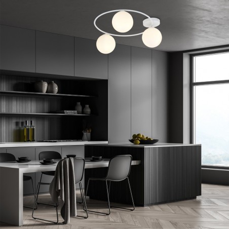 Ceiling Flush Light Sotelo II Opal (3 lights)