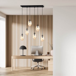 Pendant Lamp Celeste Amber (6 lights)