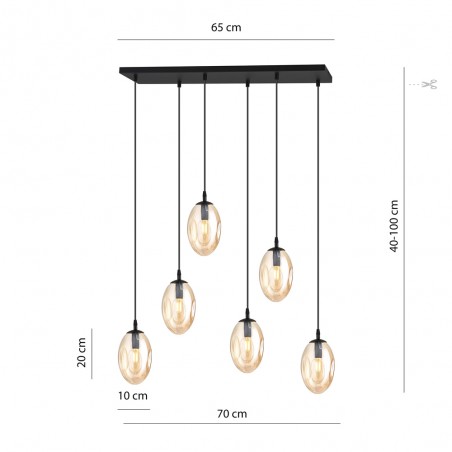 Pendant Lamp Celeste Amber (6 lights)