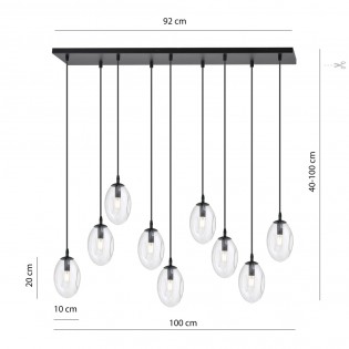Celeste Transparente Pendelleuchte (9 Leuchten)