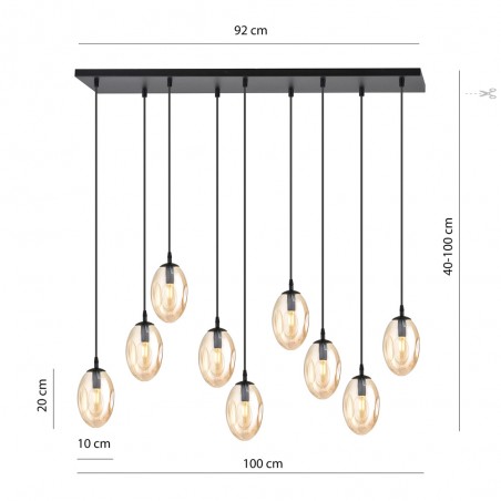 Pendant Lamp Celeste Amber (9 lights)