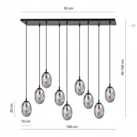 Pendant Lamp Celeste Graphite (9 lights)