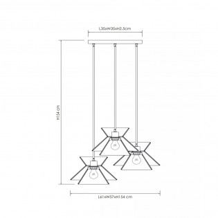 Cluster Pendant Lamp Tasman (3 lumieres)