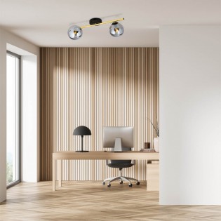 Ceiling strip lamp Dadora Graphite (2 lights)