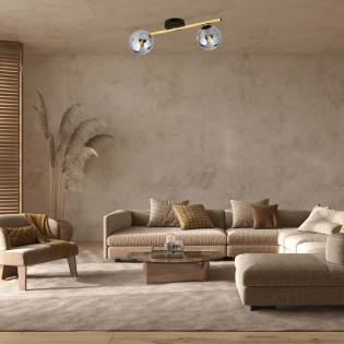 Ceiling strip lamp Dadora Graphite (2 lights)
