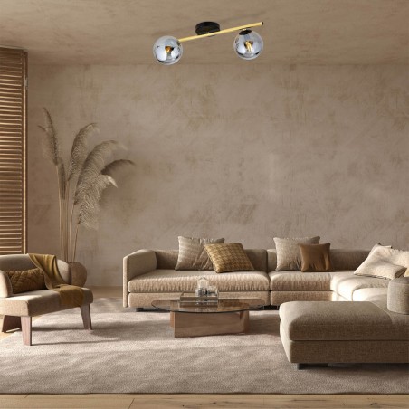 Ceiling strip lamp Dadora Graphite (2 lights)