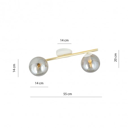 Ceiling strip lamp Dadora II Graphite (2 lights)