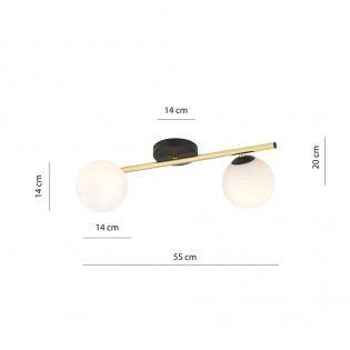 Ceiling strip lamp Dadora Opal (2 lights)