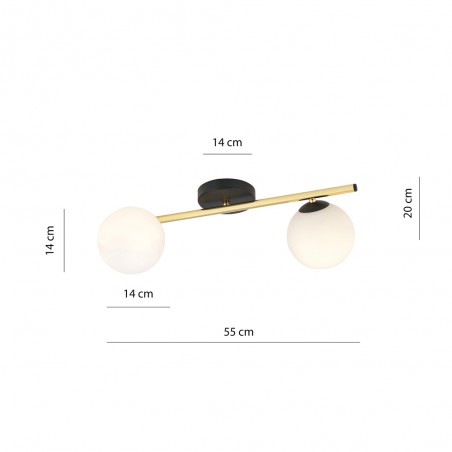 Ceiling strip lamp Dadora Opal (2 lights)