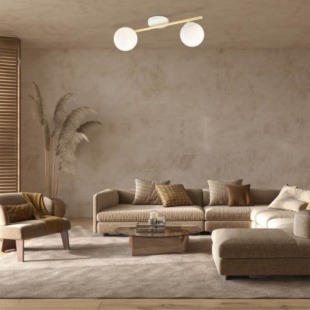 Ceiling strip lamp Dadora II Opal (2 lights)