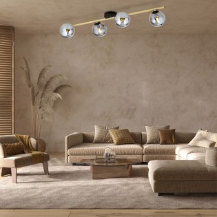 Ceiling strip lamp Dadora Graphite (4 lights)