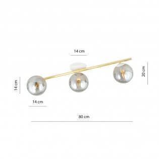 Ceiling strip lamp Dadora II Graphite (3 lights)