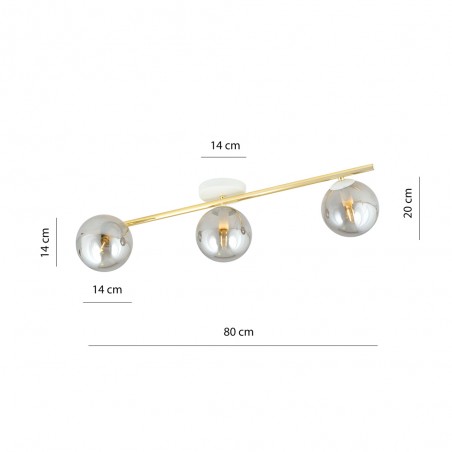 Ceiling strip lamp Dadora II Graphite (3 lights)