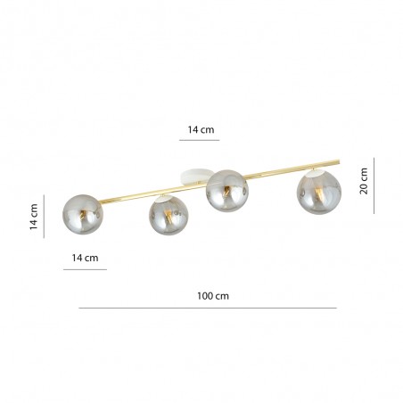 Ceiling strip lamp Dadora II Graphite (4 lights)