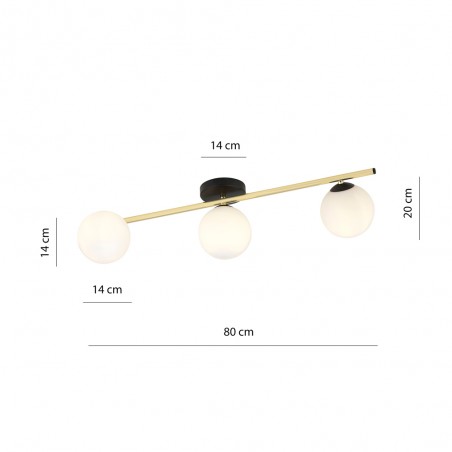 Ceiling strip lamp Dadora Opal (3 lights)
