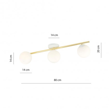 Ceiling strip lamp Dadora II Opal (3 lights)