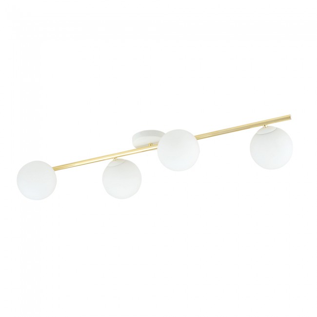 Ceiling strip lamp Dadora II Opal (4 lights)