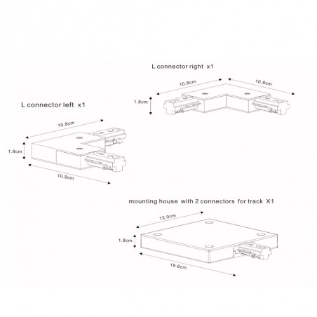 Einphasige Schiene Basic Set (2 Meter)