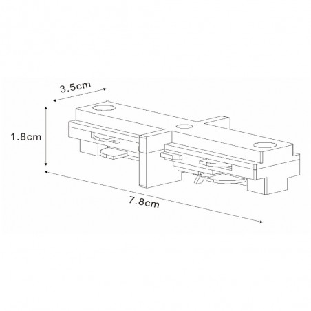 Straight single-phase rail connector TRACK