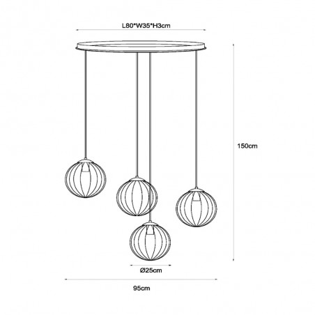 Cluster Pendant Lamp Monsaraz (4 lights)