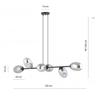 Ceiling Lamp Bimala Graphite (6 lights)