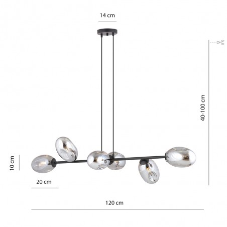 Ceiling Lamp Bimala Graphite (6 lights)
