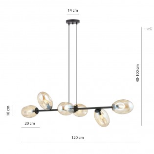 Ceiling Lamp Bimala Amber (6 lights)