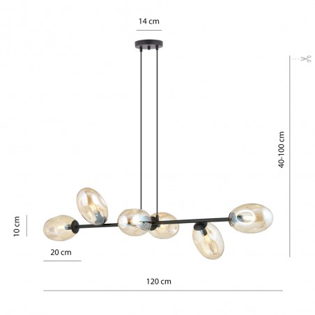 Ceiling Lamp Bimala Amber (6 lights)