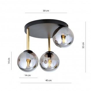 Ceiling Flush Lamp Telpa Graphite (3 lights)